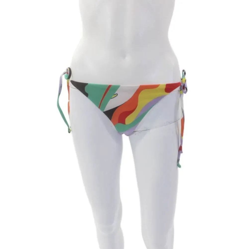 Mara Hoffman Womens Textured Stripped Bikini Bottoms Multicolor Size L